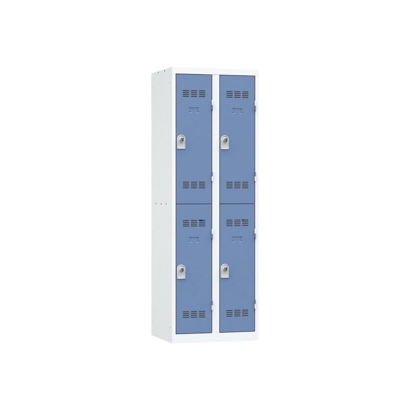 3219093120510-Vestiaire multicases - 2 colonnes - 4 portes - 180 x 60 x 50 cm - gris/beu-P_79411768_1-0