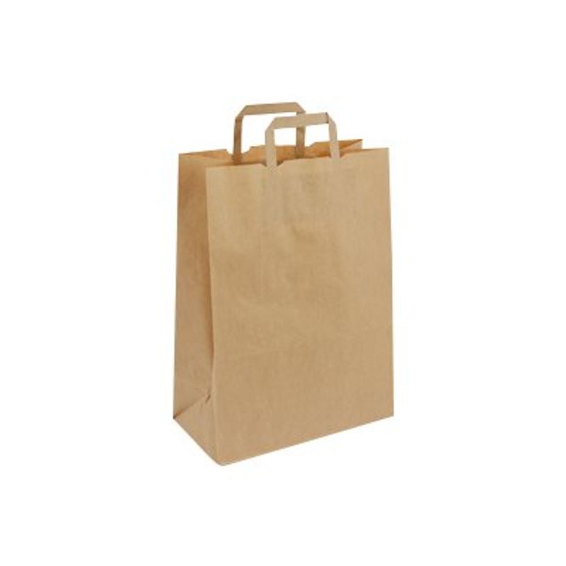 2130858306967-50 Sacs cadeau kraft - poignées plates - 18 cm x 8 cm x 22 cm - brun-P_79414199_1-0