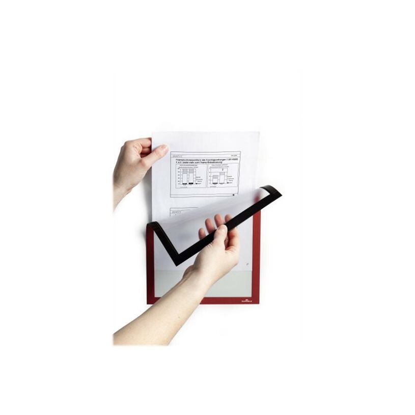 4005546405674-Durable Duraframe Magnetic - 5 Cadres d'affichage magnétiques - A4 - rouge - pour surfaces-P_79415376_5-4