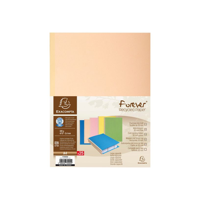 3288587700002-Exacompta Forever - 25 Chemises à soufflet - 320 gr - couleurs assorties-P_79418267_1-0