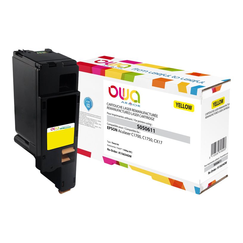 3112539618223-Cartouche laser compatible Epson S050611 - jaune - Owa K15634OW-P_79418886_1-0