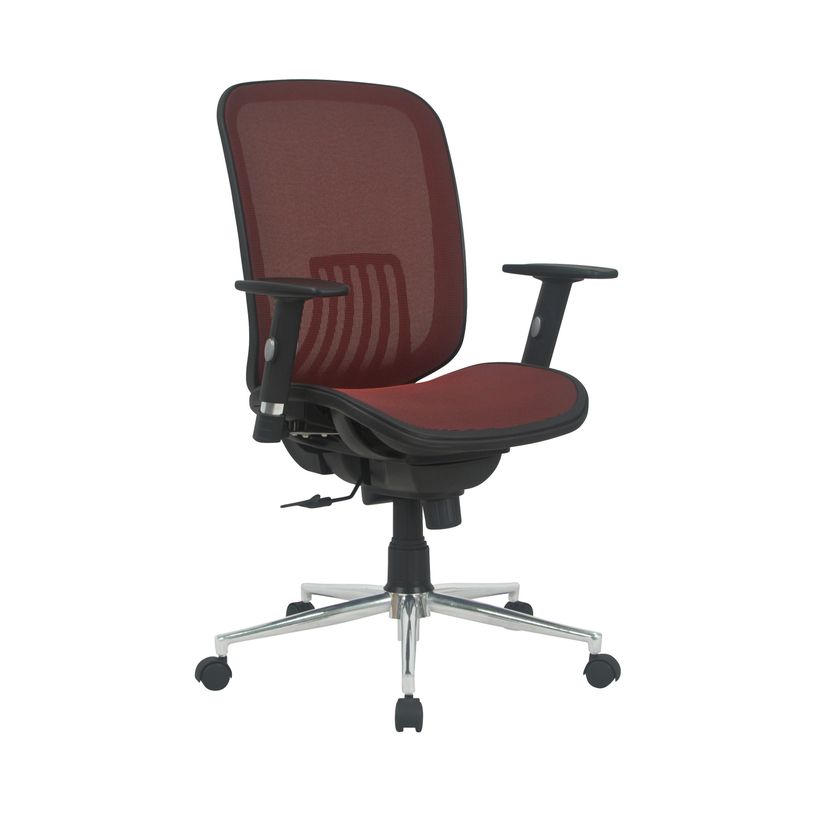 3397704813010-Fauteuil de bureau AXIOME - accoudoirs réglables - Noir et rouge-P_79419624_2-1