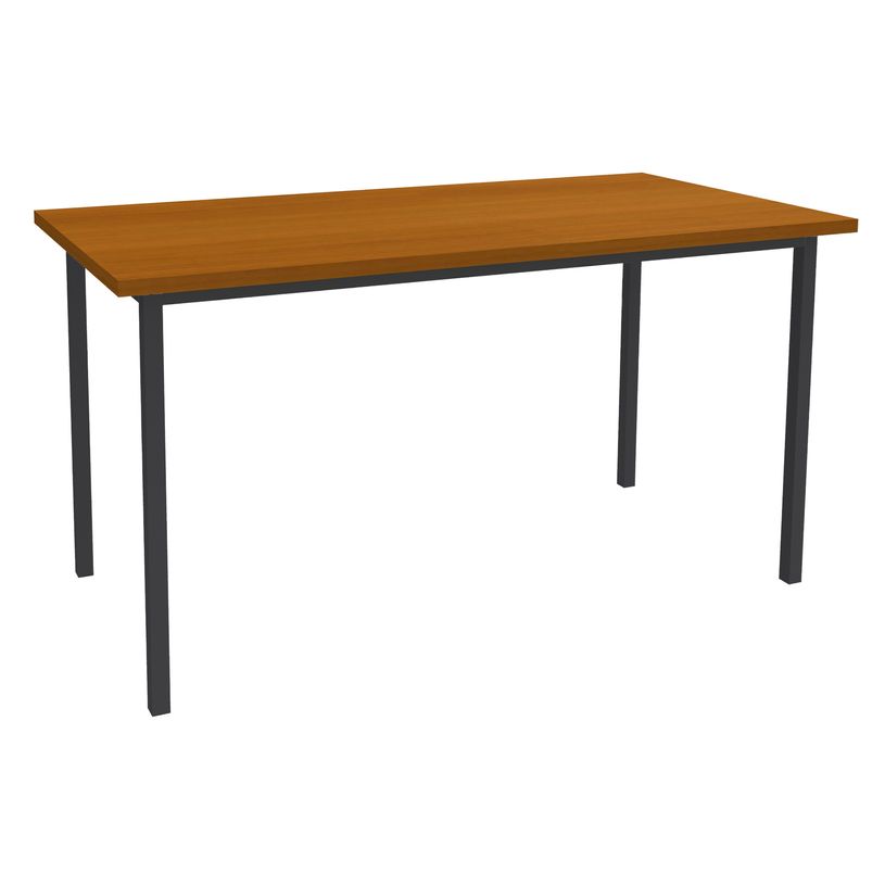 3253310120570-Table de réunion Rectangulaire - 160 x 80 cm - Pieds anthracite - imitation merisier-P_79419823_1-0