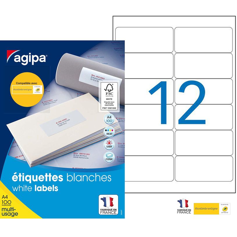 3270241013115-Apli Agipa - 1200 Étiquettes adhésives blanches multi-usages - 99,1 x 42,3 mm - coins arr-P_79419951_2-0