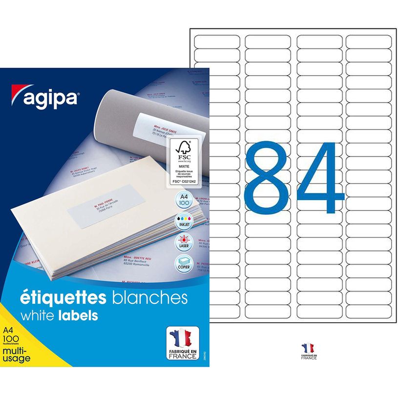 3270241021653-Apli Agipa - 8400 Étiquettes adhésives blanches multi-usages - 46 x 11,1 mm - coins arron-P_79419955_1-0