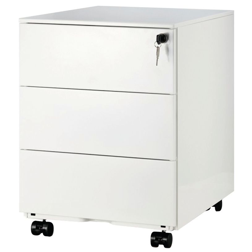 3700339879847-Caisson mobile métallique monobloc - H50 x L42 x P56,5 cm - 3 tiroirs - blanc-P_79420820_1-0