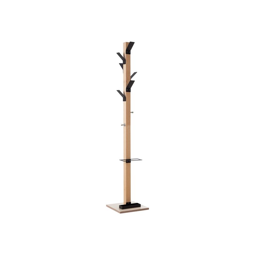 3660141260175-Porte-manteau en bois naturel avec porte parapluie EASYCLOTH - noir-P_79420839_1-0