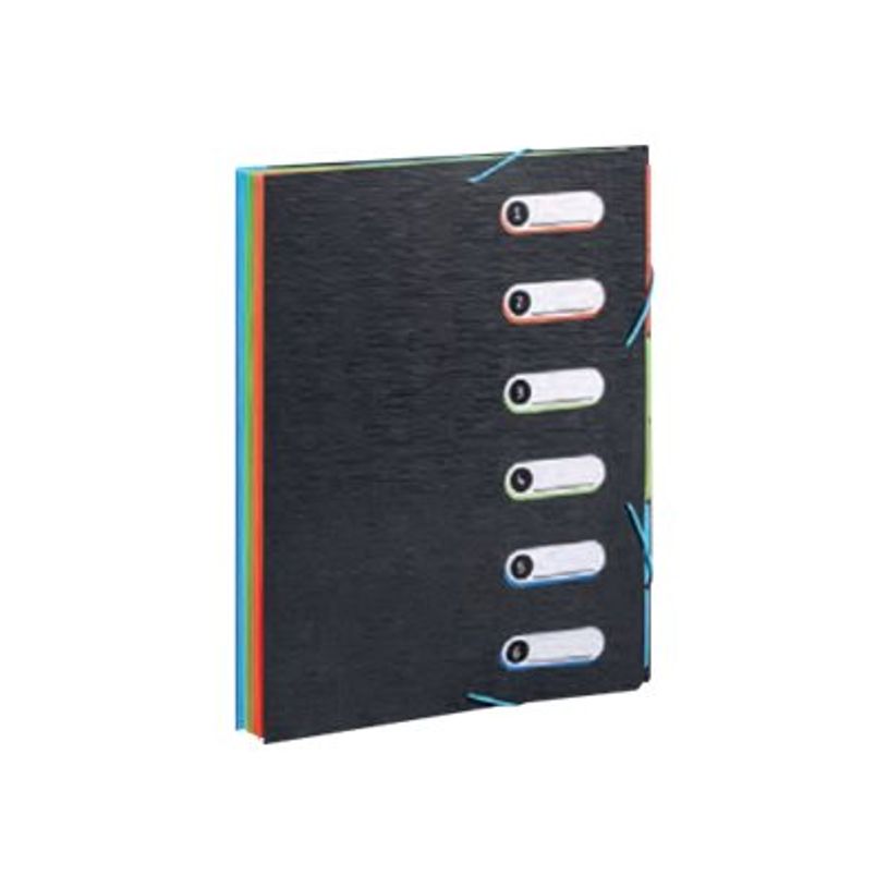 3135254977307-Viquel Office Design - Trieur polypro 6 positions - noir-P_79421133_1-0