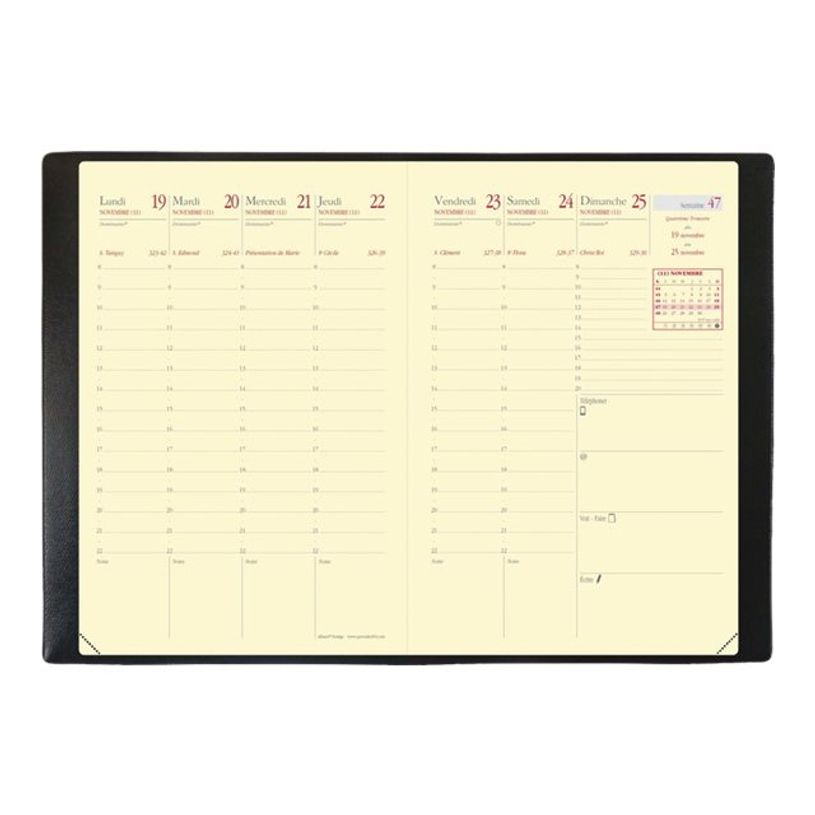 3371010335572-Agenda Sahara Affaires Prestige avec répertoire - 1 semaine sur 2 pages - 10 x 15 cm - noi-P_79421269_1-1