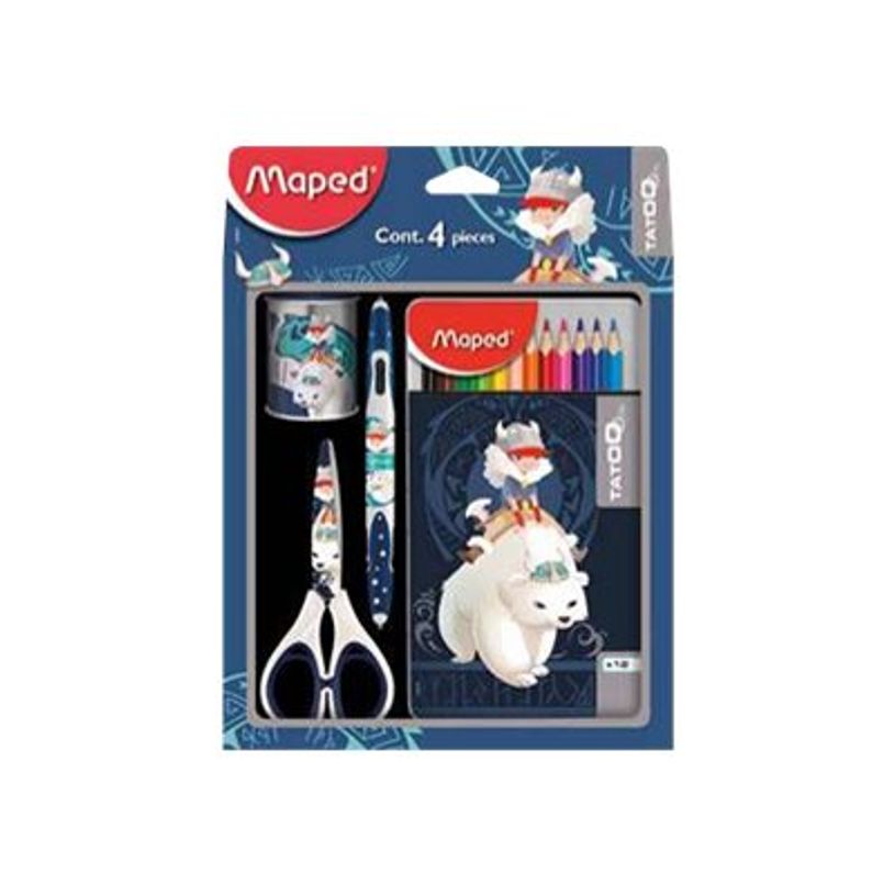 3154148999614-Maped Tatoo Viking - crayon de couleur et ensemble de stylo à bille à 4 couleurs à point-P_79421620_1-0