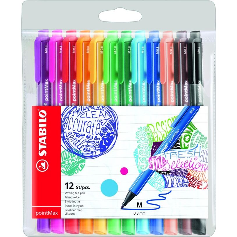 4006381503679-STABILO PointMax - 12 feutres d'écriture - pointe moyenne - couleurs assorties-P_79421673_1-0