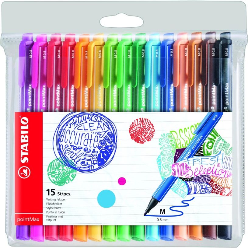 4006381503686-STABILO PointMax - 15 feutres d'écriture - pointe moyenne - couleurs assorties-P_79421674_1-0