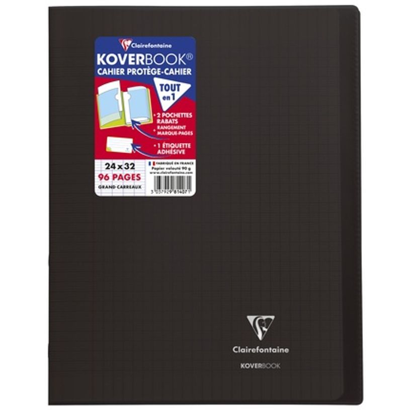3037929814071-Clairefontaine Koverbook - Cahier polypro 24 x 32 cm - 96 pages - grands carreaux (Seyes) --P_79421923_1-0