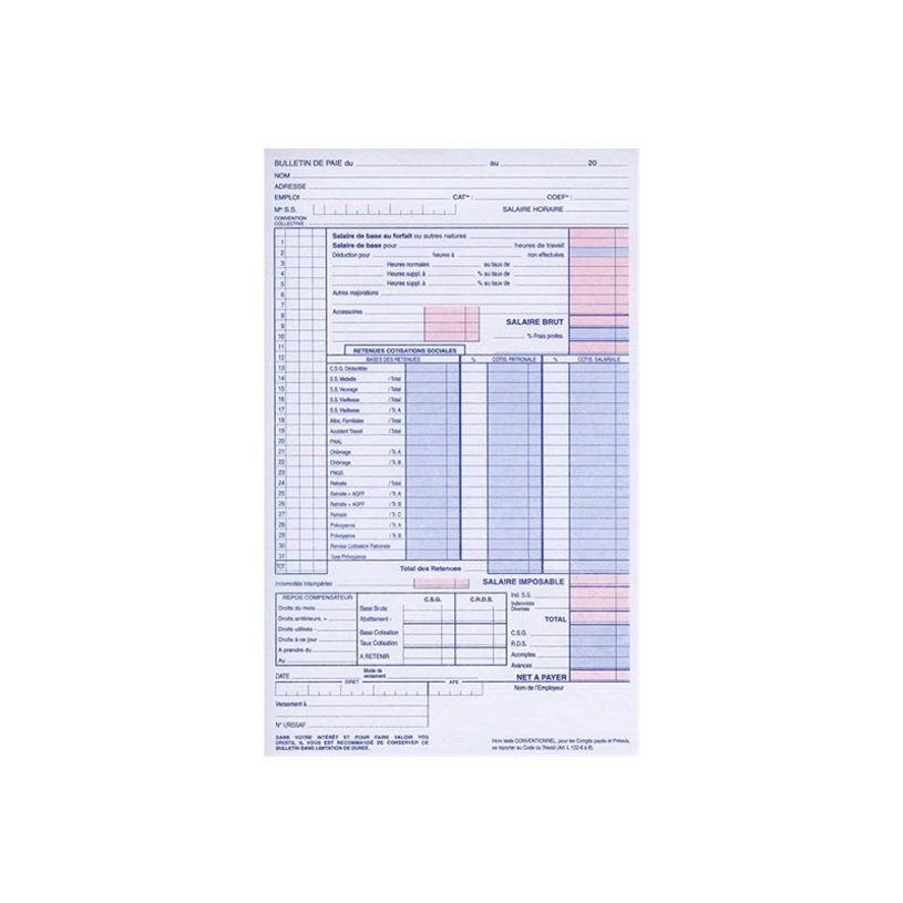 3416790021588-ELVE - Manifold Carnet de bulletins de paie - 50 dupli - 23,5 x 14 cm-P_79422070_2-1