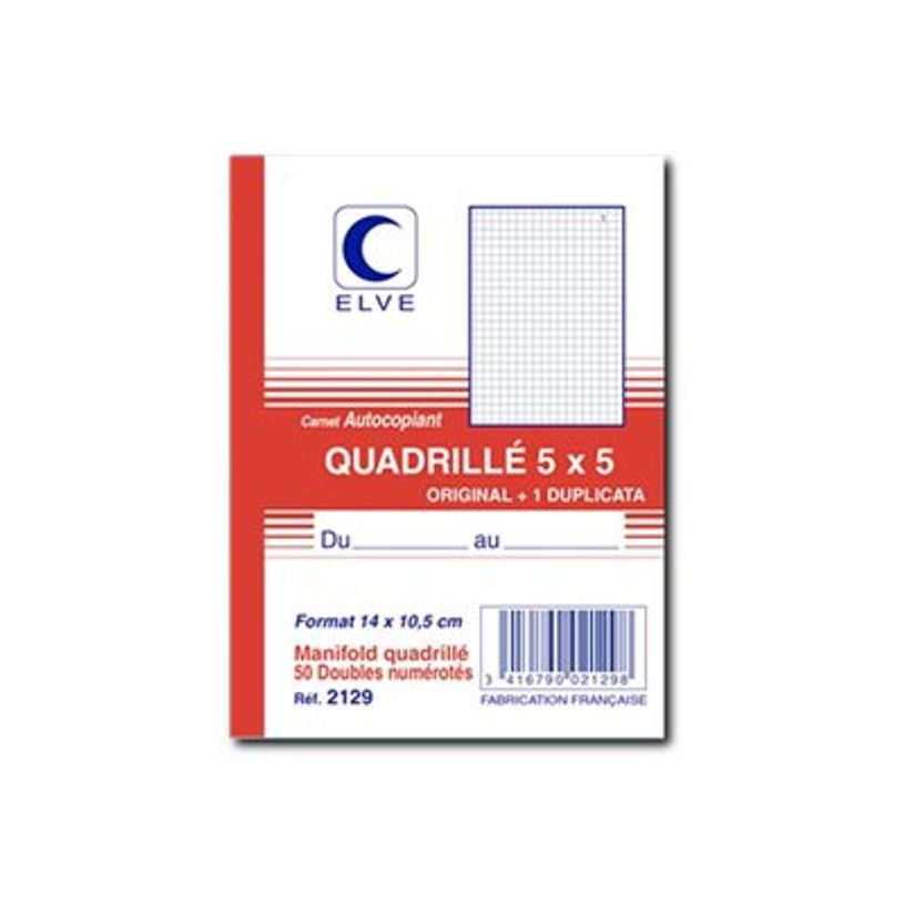 3416792129107-ELVE - 10 Manifolds quadrillés 5x5 - 50 dupli - 14,8 x 10,5 cm-P_79422079_1-0