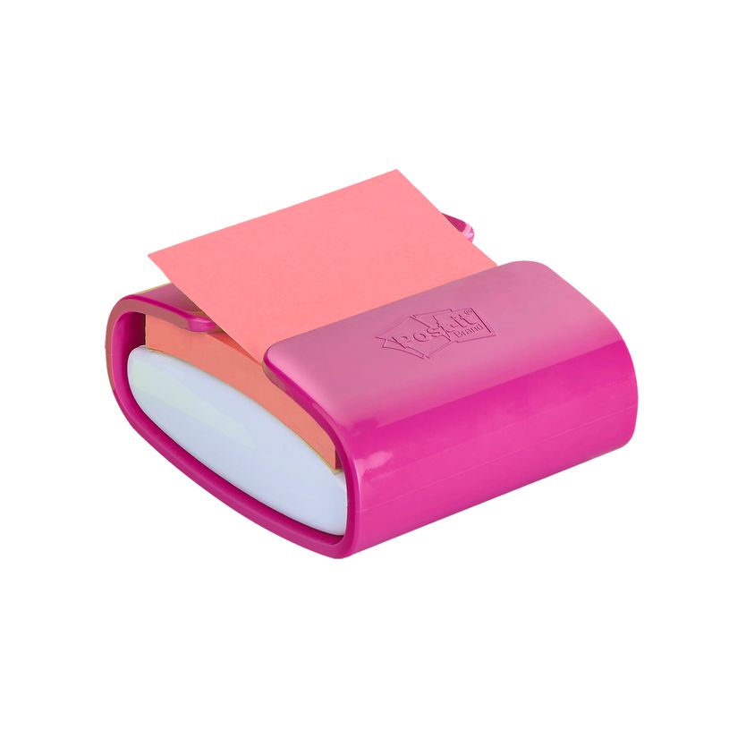 0400794230735-Post-it - Dévidoir fuschia Z-Notes - + 1 bloc Super Sticky - vert néon-P_79423073_3-0