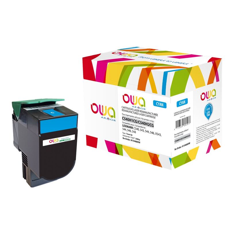 3112539603977-Cartouche laser compatible Lexmark C540H - cyan - Owa K15468OW-P_79423639_1-0