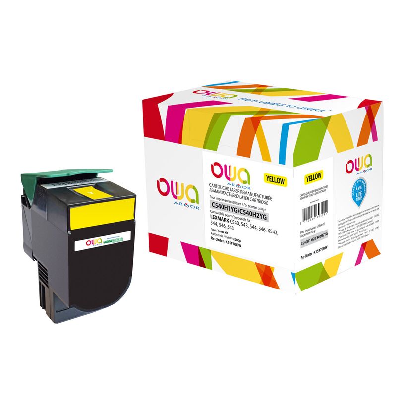 3112539603991-Cartouche laser compatible Lexmark C540H - jaune - Owa K15470OW-P_79423641_1-0
