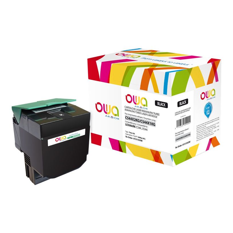 3112539604004-Cartouche laser compatible Lexmark C544 - noir - Owa K15155OW-P_79423642_1-0