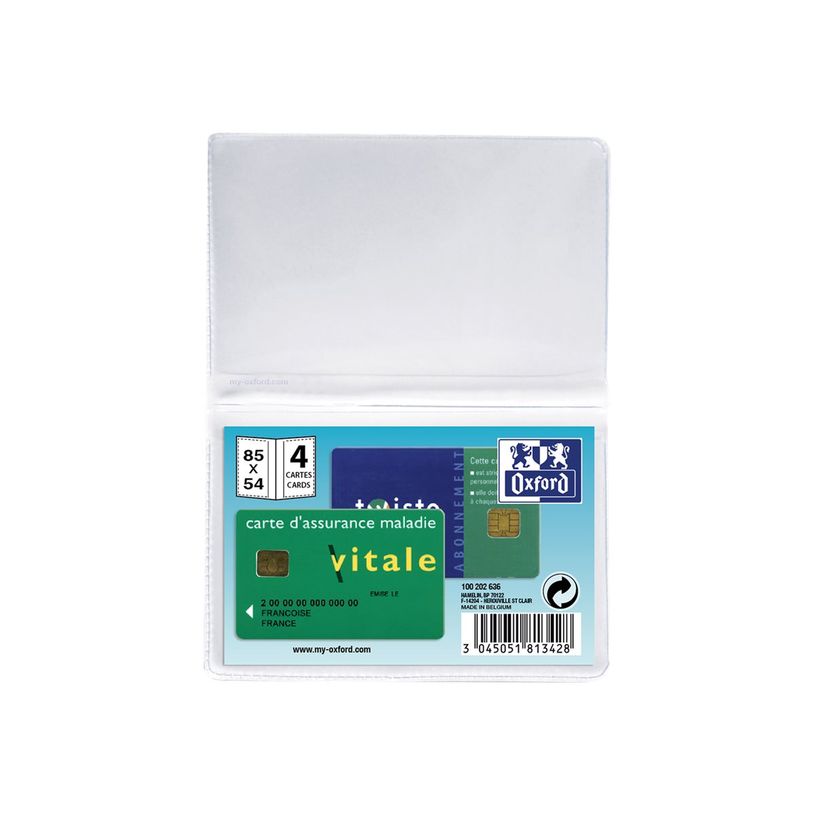 3045051813428-Etui Oxford pour 4 cartes 6,5 x 9,5cm - PVC 20/100e - incolore-P_79425843_1-0