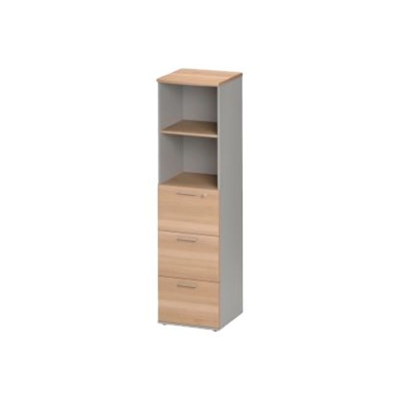 3483600784735-Colonne 3 tiroirs / 2 niches - JAZZ+ - hêtre-P_79426271_1-0