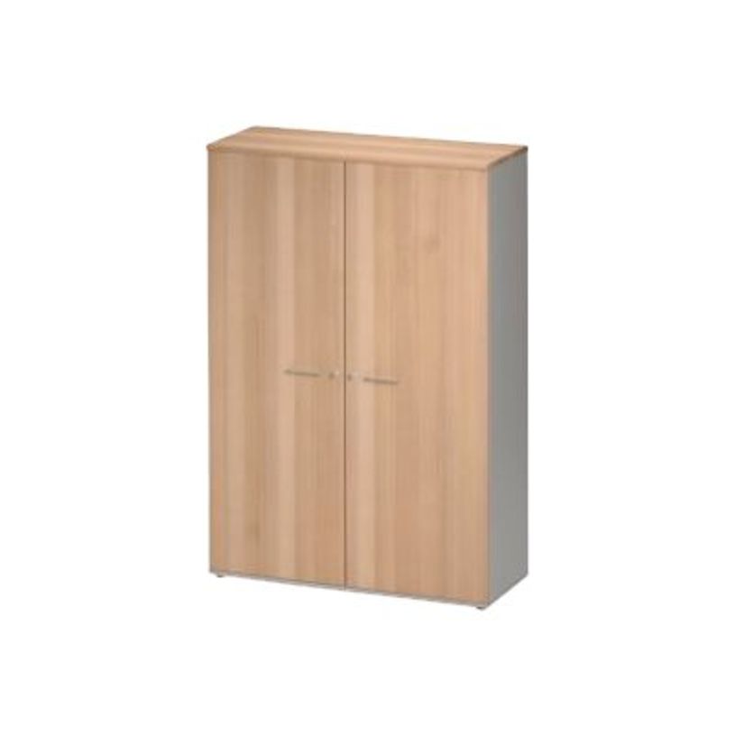 3483600784810-Armoire haute JAZZ+ - L120 x H183 x P48 - 2 portes - 4 étagères - Hêtre-P_79426279_1-0