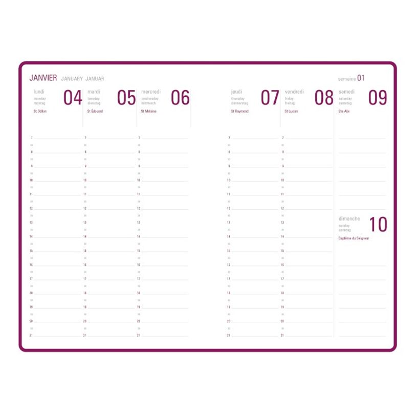 3664447026022-Agenda à élastique Sakura 15 - 1 semaine sur 2 pages - 3 décors au choix - Oberthur-P_79427146_5-3