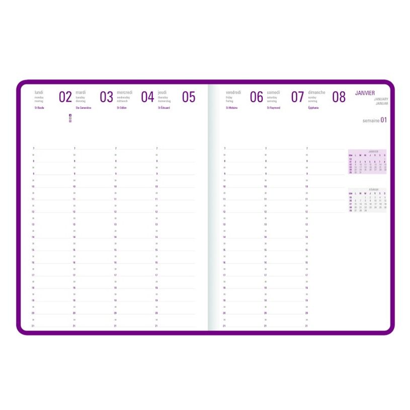 3664447026701-Agenda Camelia 25 - 1 semaine sur 2 pages - disponible dans différentes couleurs - Oberthu-P_79427149_3-1