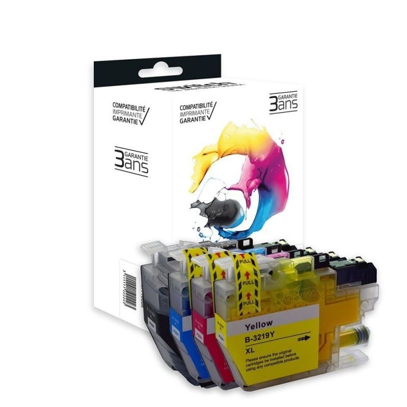 3700654277403-Cartouche compatible Brother LC3219XL - Pack de 4 - noir, cyan, magenta, jaune - Switch --1