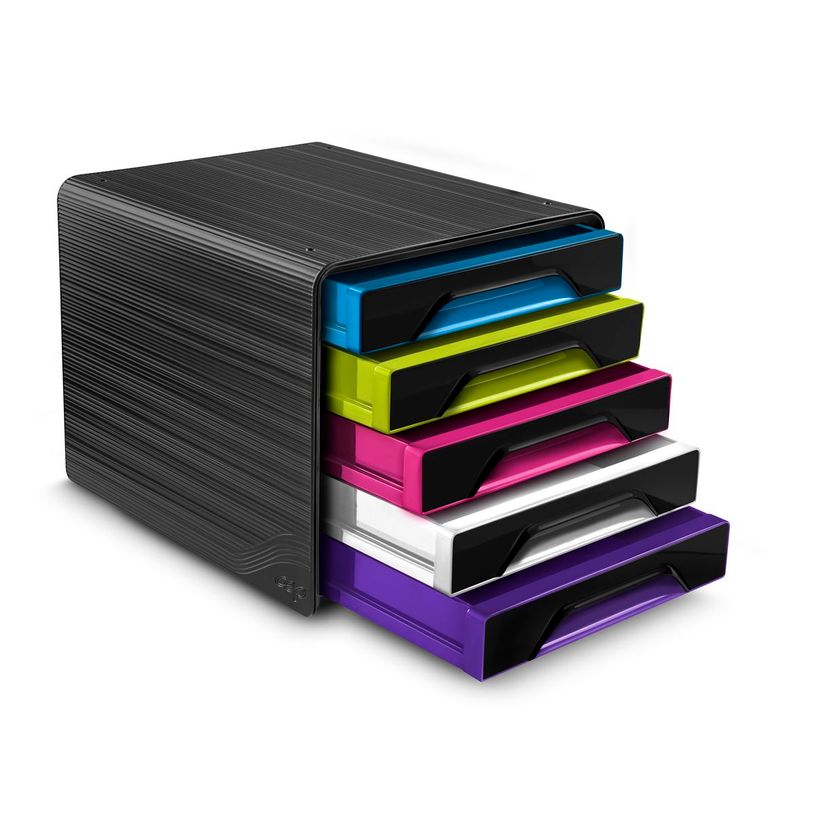 3462159010632-CEP Gloss - Module de classement 5 tiroirs - noir/multicolore subtil-P_79428609_3-2