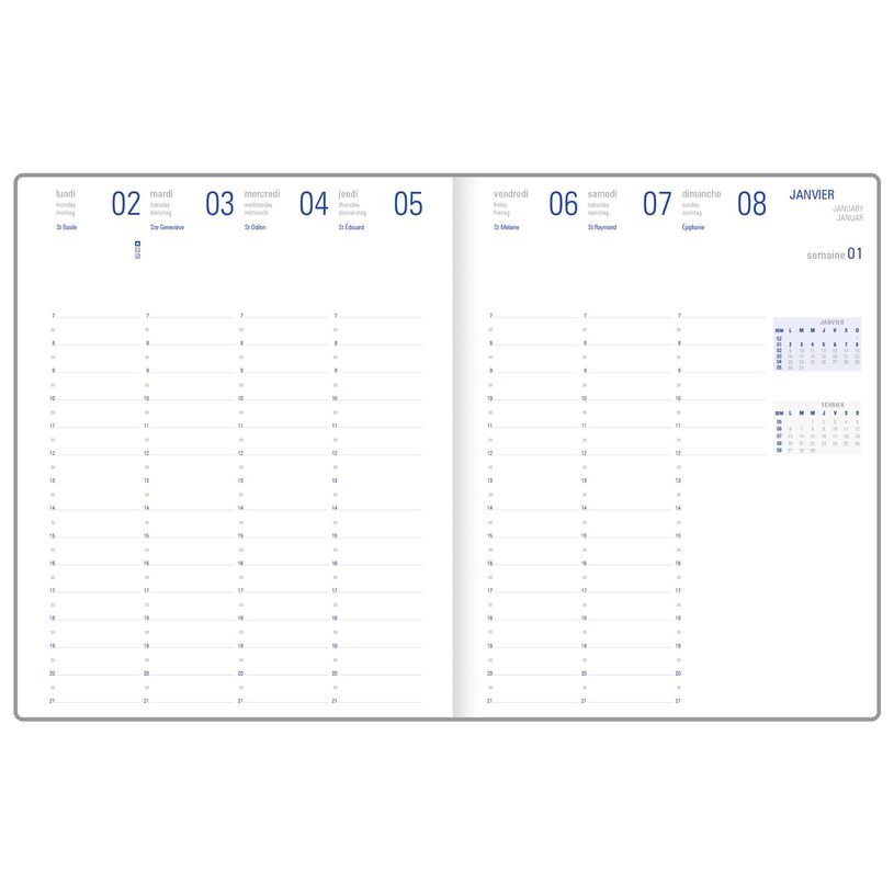 3664447036724-Agenda Odessa - 1 semaine sur 2 pages - 22 x 28 cm - disponible dans différentes couleurs -P_79429174_7-6