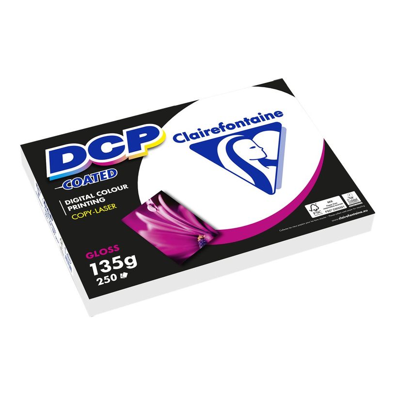 3329680684100-Clairefontaine DCP - Papier couché brillant - A4 (210 x 297 mm) - 135 g/m² - 250 feuilles-P_79429747_1-0