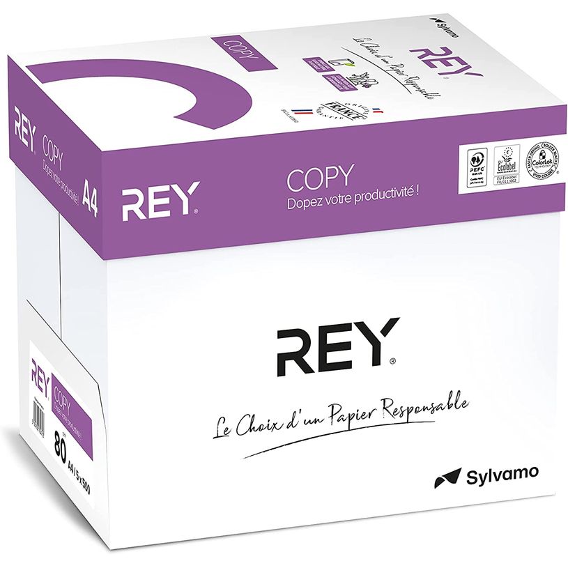 3141728704713-Rey Copy - Papier blanc - A4 (210 x 297 mm) - 80 g/m² - 2500 feuilles (carton de 5 ramette-P_79429757_1-0