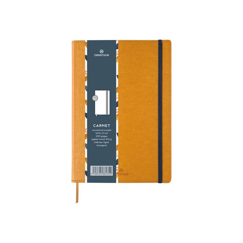 3108725881359-Oberthur Carmen - Carnet de notes souple A5 - ligné - 200 pages - moutarde-P_79429926_5-0