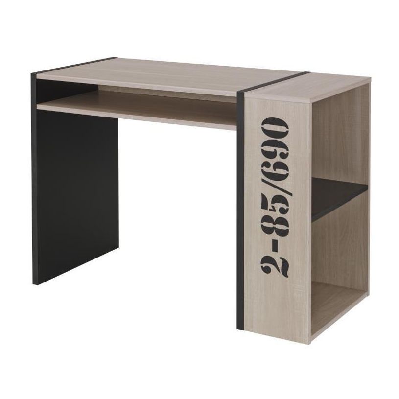 3483600797544-Gautier - Bureau bicolore - Chêne clair et noir-P_79430383_4-3