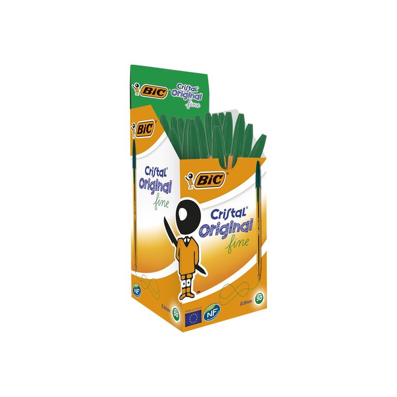 3086123134461-BIC Cristal Fine - 50 Stylos à bille - vert-P_79431484_1-0
