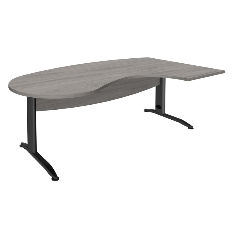 3253310161412-Bureau compact manager retour à droite IDRA - 200 cm - Pied anthracite - Chêne gris (Pieds de renfort obligato-P_79432156_1-0