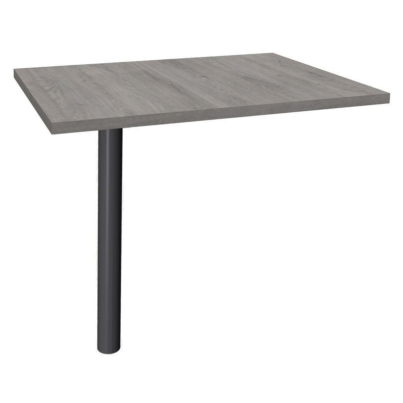 3253310161863-Extension IDRA/DUAL sur pied tube - 80 x 60 cm - Pied anthracite - plateau imitation Chêne-P_79432200_1-0