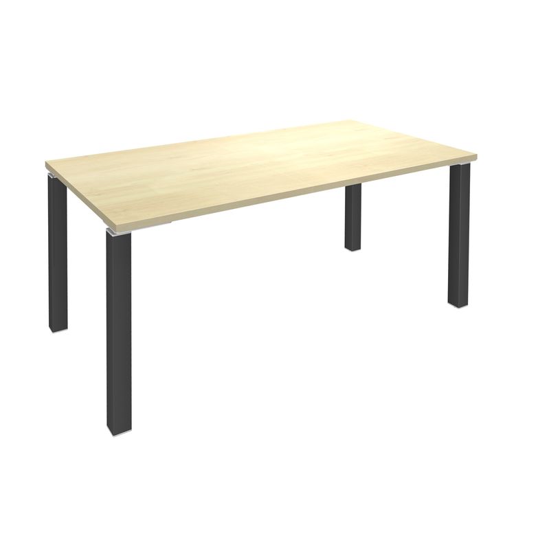 3253310146044-Bureau droit EXPRIM - L160 cm - Plateau imitation Erable - Pieds carbone-P_79432213_1-0
