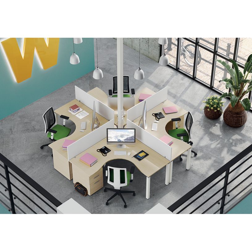 3253310146259-Bureau compact EXPRIM - L160 cm - Retour droite - Plateau imitation Erable - Pieds carbone (Pieds de renfort obligato-P_79432219_3-1