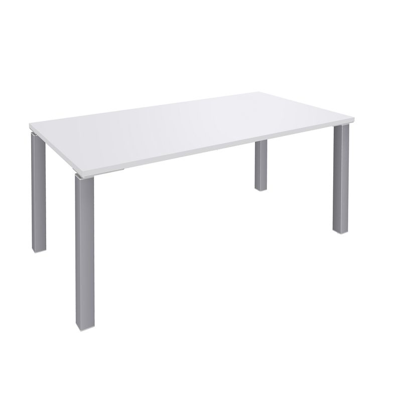 3253310148536-Bureau droit EXPRIM - L120 cm - Plateau Blanc perle - Pieds alu-P_79432222_1-0