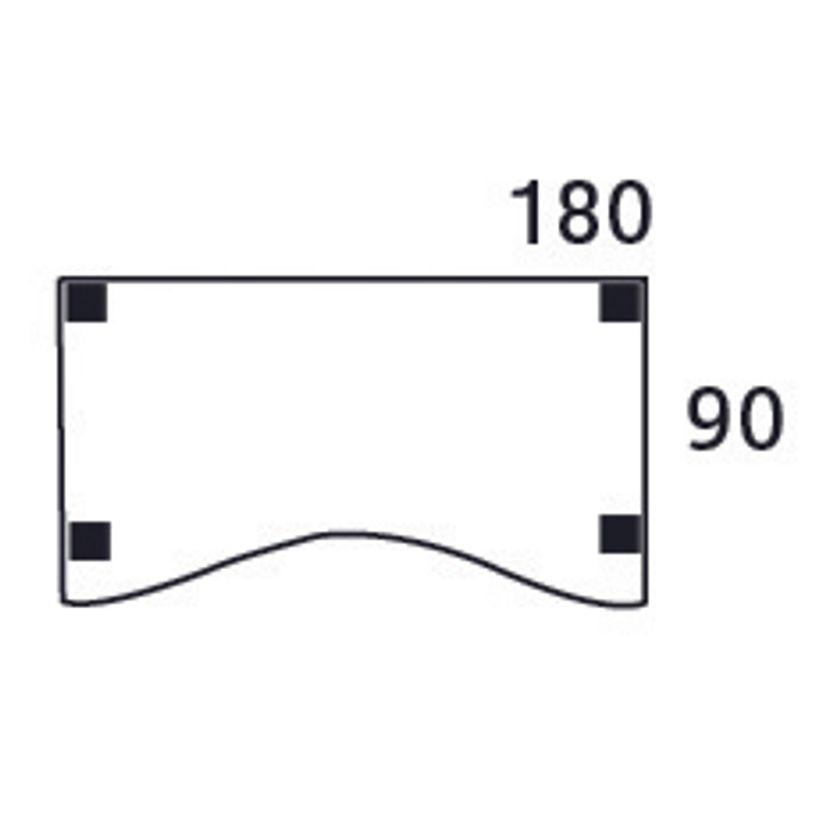 3253310165298-Bureau vague symétrique EXPRIM - L180 cm - Plateau Blanc perle - Pieds alu-P_79432410_4-3