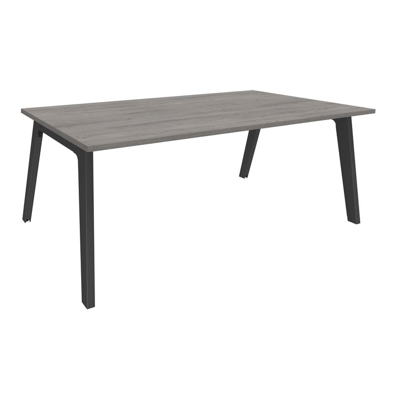 3253310163348-Bureau STEELY Manager - L180 x P100 x H72,5 cm - plateau imitation Chêne gris - Pieds carb-P_79432615_1-0