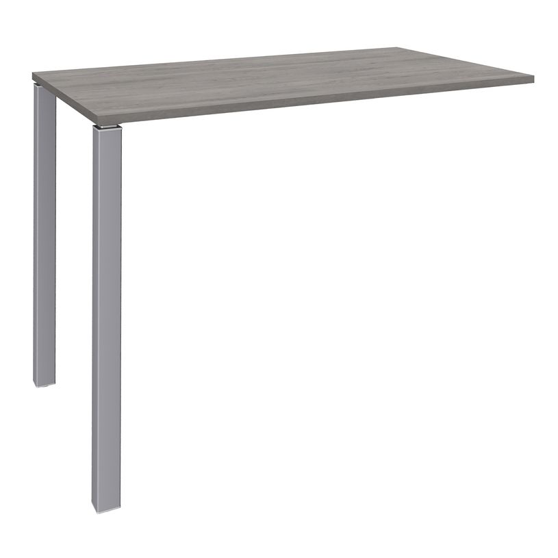 3253310158573-Table Lounge - L120xH105xP60 cm - 2 Pieds alu - plateau imitation chêne gris-P_79432745_1-0