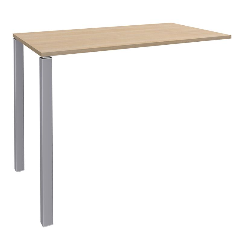 3253310158597-Table Lounge - L140xH105xP60 cm - 2 Pieds alu - plateau imitation chêne clair-P_79432747_1-0