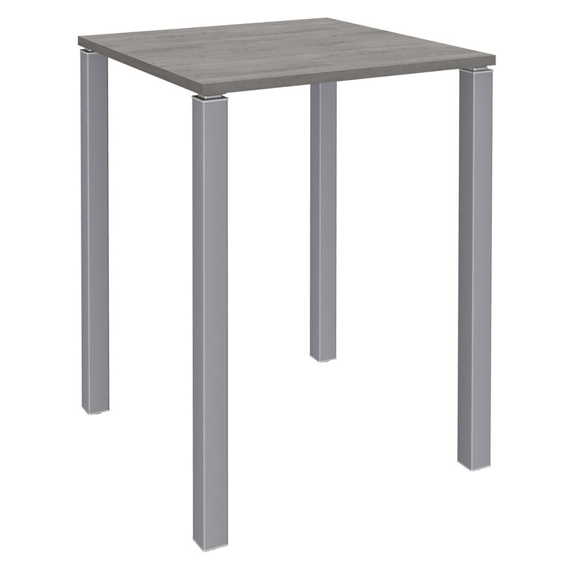 3253310158672-Table Lounge 4 pieds - L80xH105xP80 cm - Pied alu - plateau imitation chêne gris-P_79432755_1-0