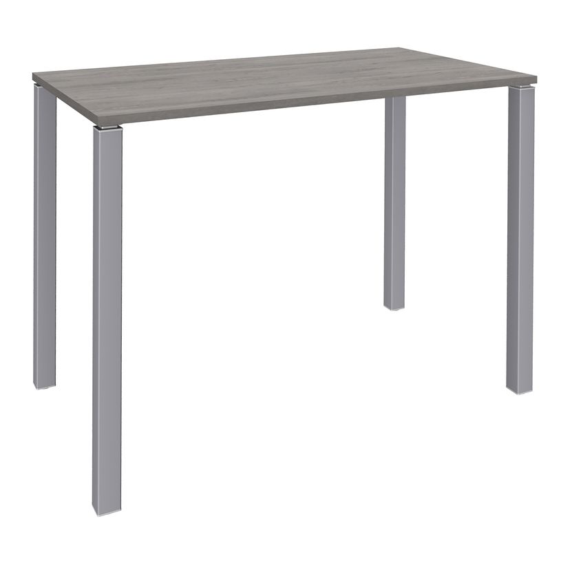 3253310158726-Table Lounge 4 pieds - L120xH105xP80 cm - Pied alu - plateau imitation chêne gris-P_79432759_1-0