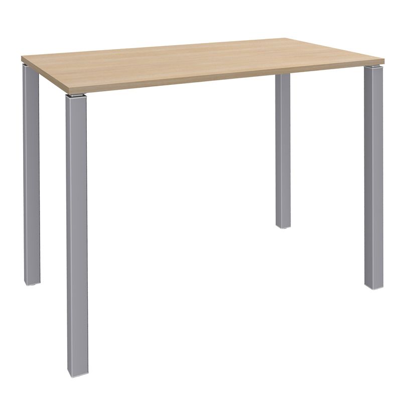 3253310158757-Table Lounge 4 pieds - L140xH105xP80 cm - Pied alu - plateau imitation chêne clair-P_79432762_1-0