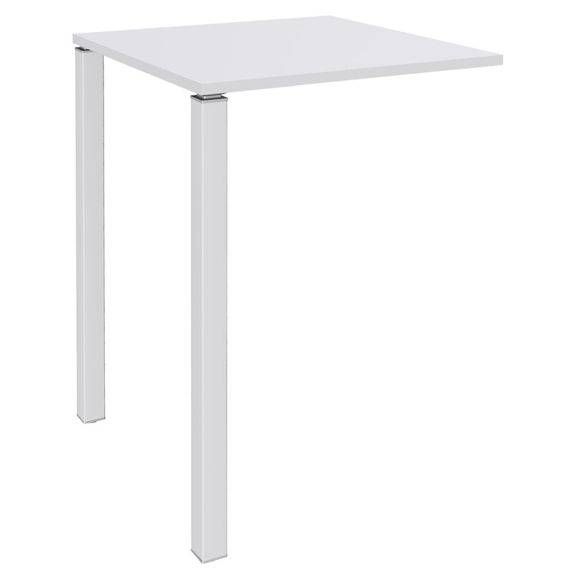 3253310158788-Table Lounge 2 Pieds - L80xH105xP80 cm - Pieds blanc - plateau blanc perle-P_79432765_1-0