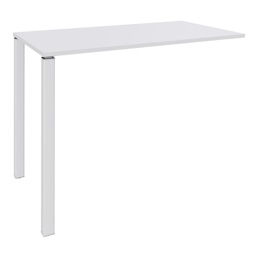 3253310158894-Table Lounge 2 Pieds - L140xH105xP80 cm - Pieds blanc - plateau blanc perle-P_79432776_1-0